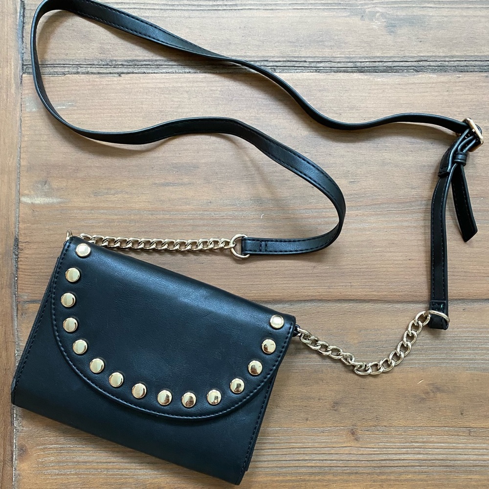Nine West Faux Leather Black Crossbody Purse